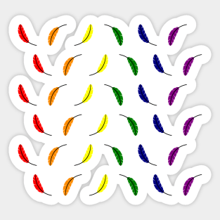 Rainbow of feathers Sticker